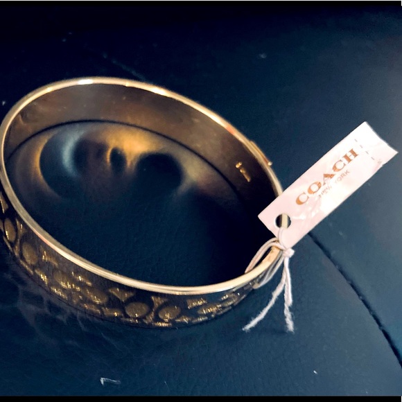 NWT Authentic Coach Gold Goldstone Bangle Bracelet - Picture 9 of 15